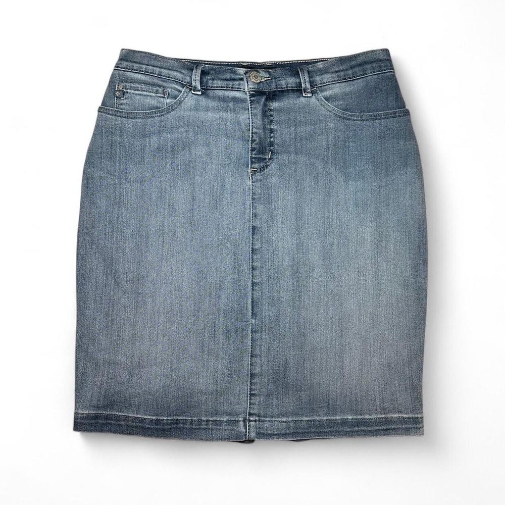 Lee Stretchy Blue Denim Midi Skirt